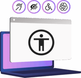 Imagen de pc con una web Accesible e Inclusiva